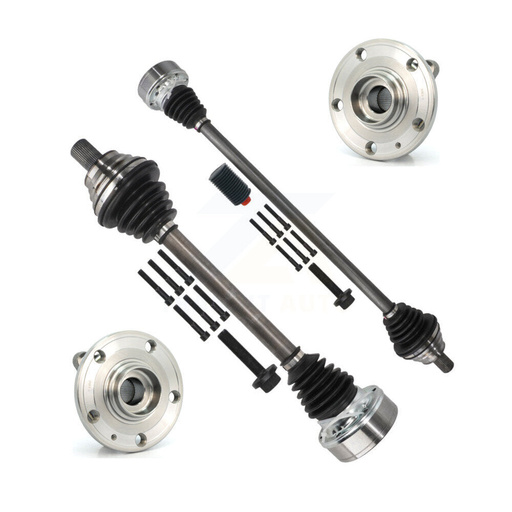 Kugel Front CV Axle Drive Shaft And Complete Wheel Hub Bearing Assembly Kit For Volkswagen Jetta Golf Rabbit - Left Right Side (Driver Passenger) KN7-100881