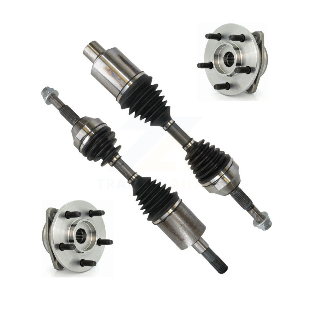 Kugel Front CV Axle Drive Shaft And Complete Wheel Hub Bearing Assembly Kit For 2002-2005 Jeep Liberty 4WD with 3.7L Non-ABS - Left Right Side (Driver Passenger) KN7-100894