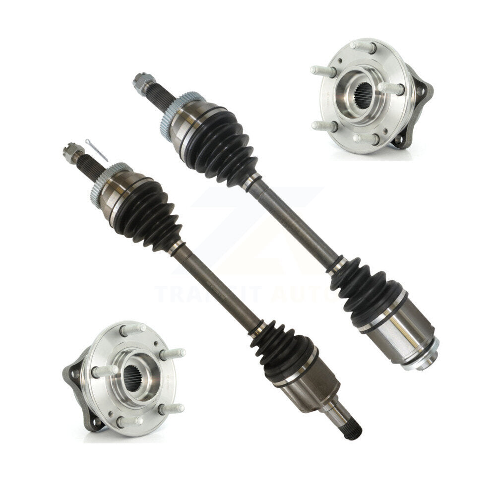Kugel Front CV Axle Drive Shaft And Complete Wheel Hub Bearing Assembly Kit For 2007-2008 Hyundai Santa Fe FWD AWD with 3.3L - Left Right Side (Driver Passenger) KN7-100895