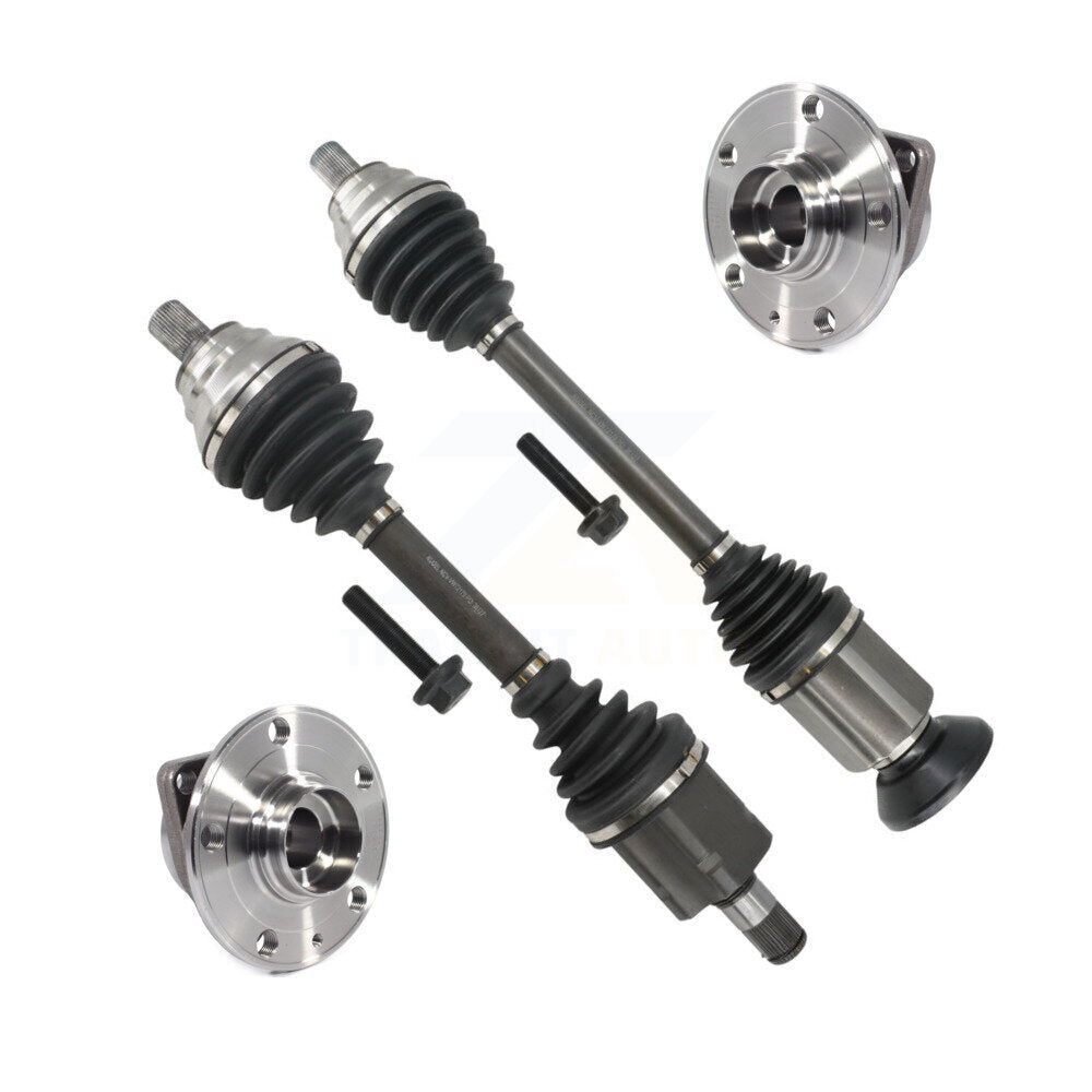Kugel Front CV Axle Drive Shaft And Complete Wheel Hub Bearing Assembly Kit For Volkswagen Tiguan Sport Utility with AWD - Left Right Side (Driver Passenger) KN7-100905