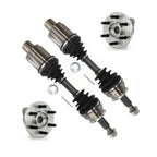 Kugel Front CV Axle Drive Shaft And Complete Wheel Hub Bearing Assembly Kit For Dodge Dakota Durango 4WD with 2-Wheel ABS - Left Right Side (Driver Passenger) KN7-100906