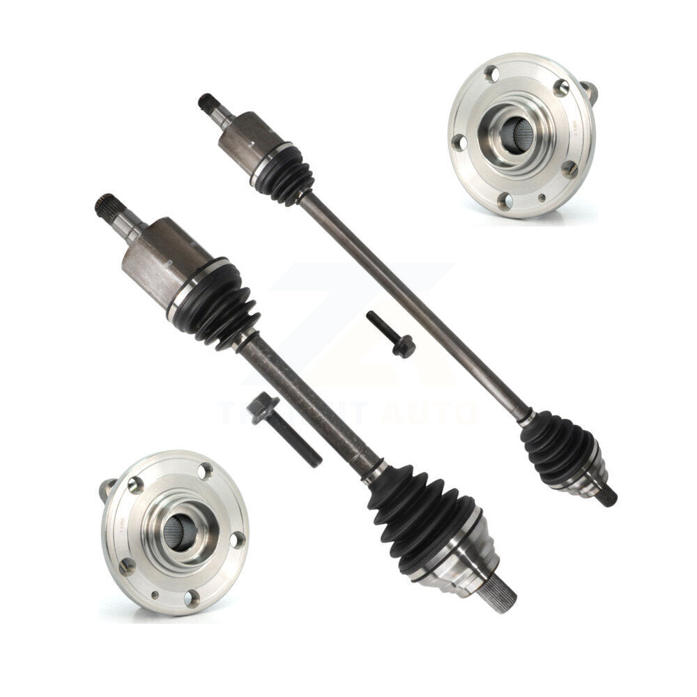 Kugel Front CV Axle Drive Shaft And Complete Wheel Hub Bearing Assembly Kit For Volkswagen Jetta Passat - Left Right Side (Driver Passenger) KN7-100910