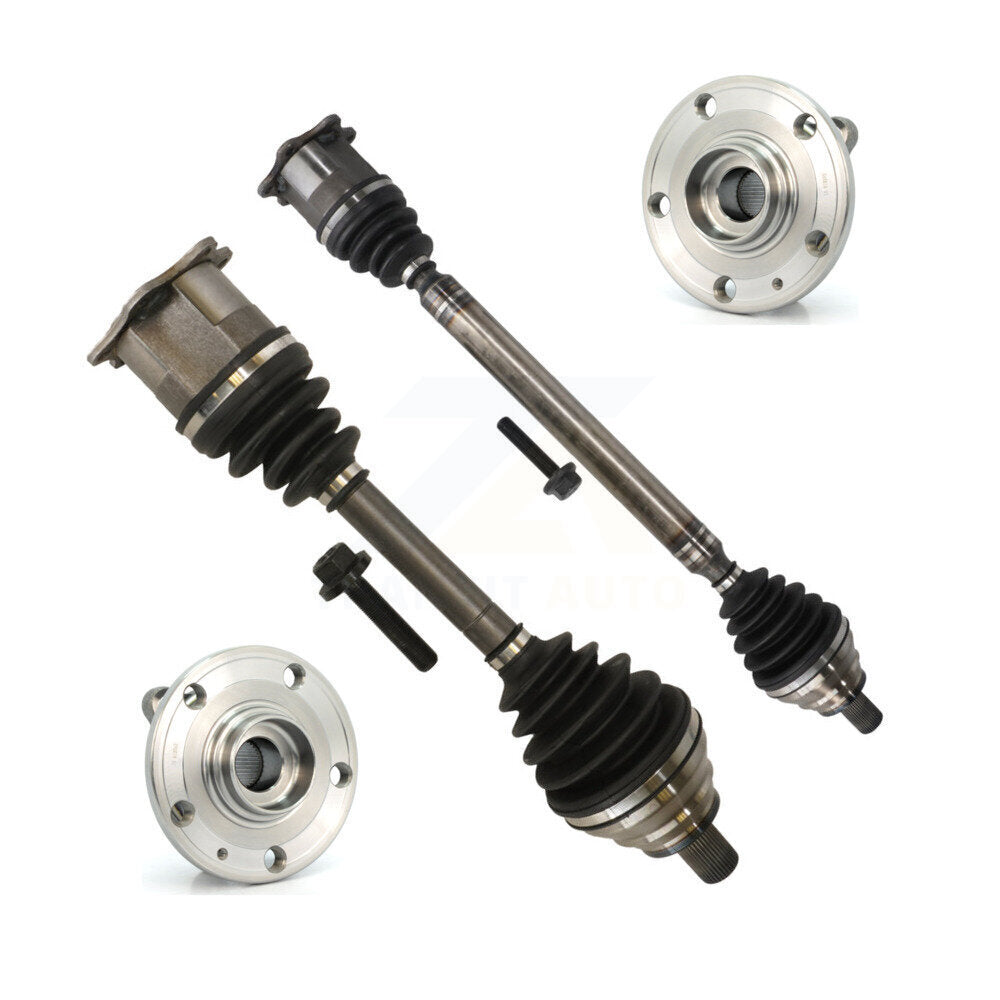 Kugel Front CV Axle Drive Shaft And Complete Wheel Hub Bearing Assembly Kit For Volkswagen Jetta Eos - Left Right Side (Driver Passenger) KN7-100912