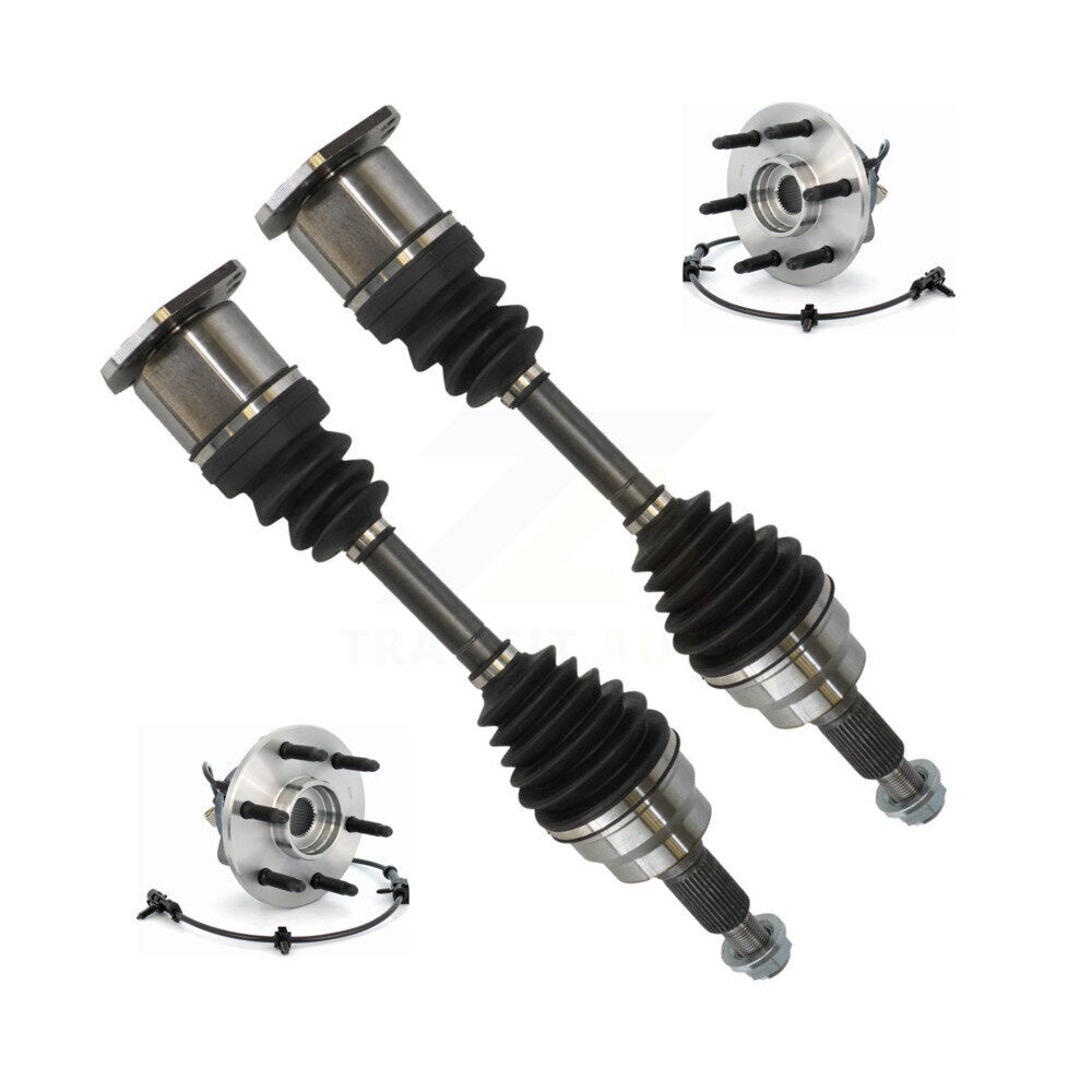 Kugel Front CV Axle Drive Shaft And Complete Wheel Hub Bearing Assembly Kit For Chevrolet Express 1500 GMC Savana 2500 AWD - Left Right Side (Driver Passenger) KN7-100914