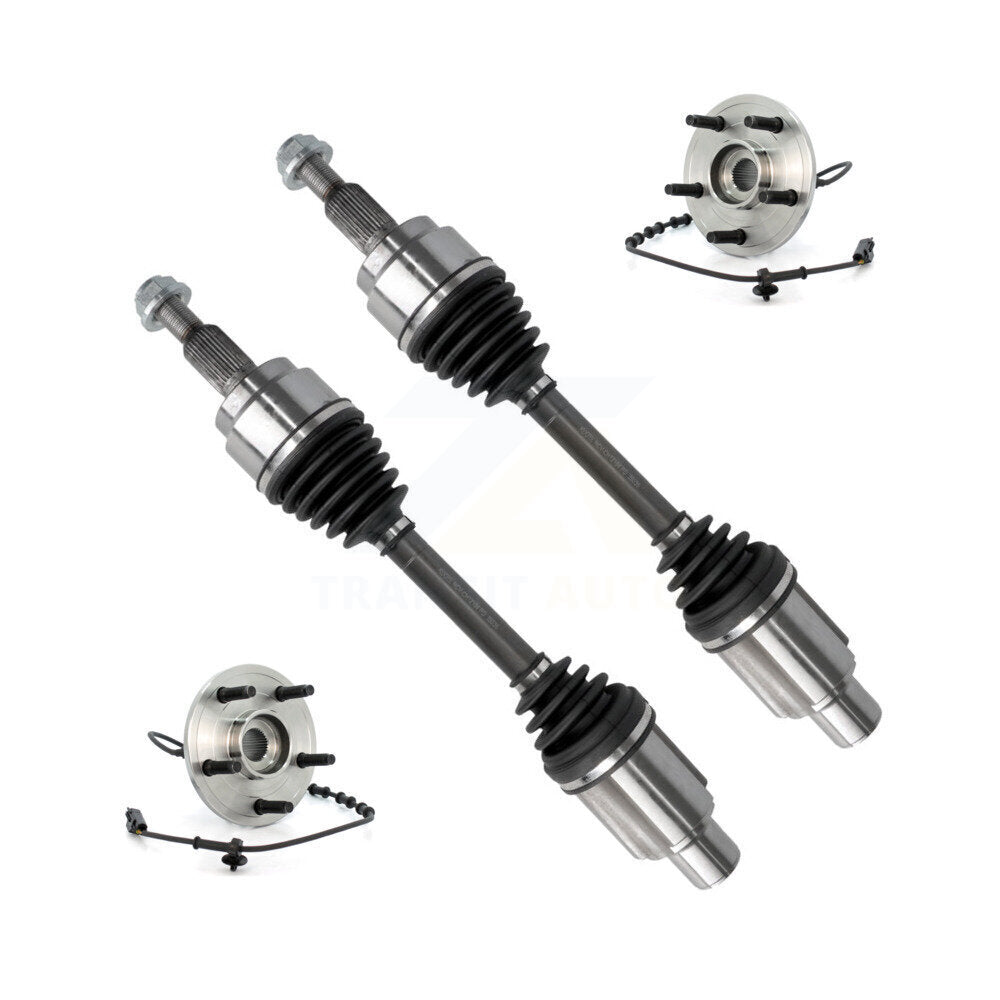 Kugel Front CV Axle Drive Shaft And Complete Wheel Hub Bearing Assembly Kit For 2002-2005 Dodge Ram 1500 4WD with 4-Wheel ABS - Left Right Side (Driver Passenger) KN7-100915