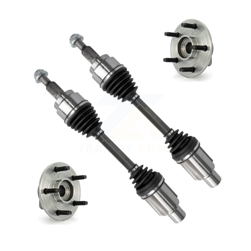 Kugel Front CV Axle Drive Shaft And Complete Wheel Hub Bearing Assembly Kit For 2002-2005 Dodge Ram 1500 4WD with 2-Wheel ABS With 5 Lug Wheels - Left Right Side (Driver Passenger) KN7-100916