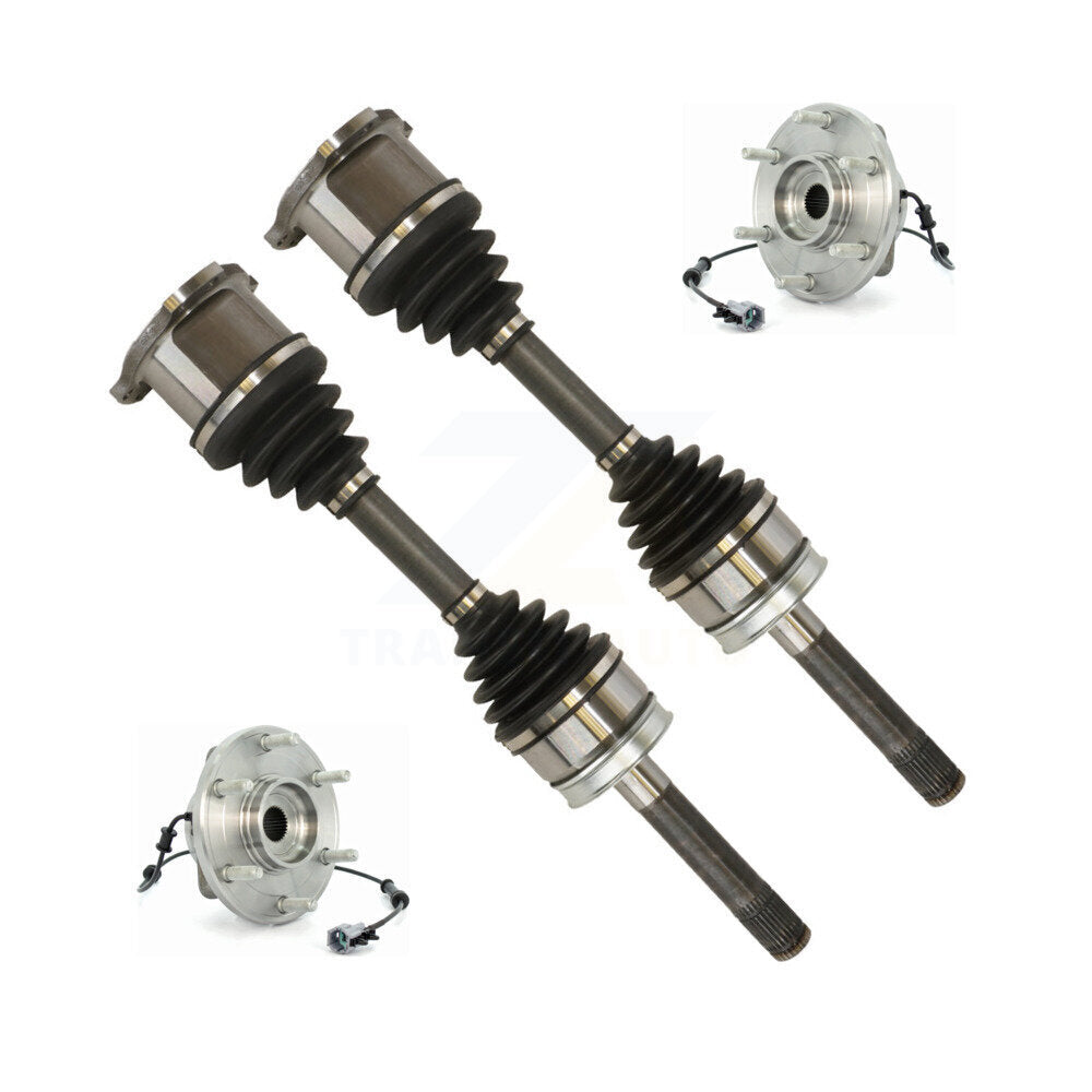 Kugel Front CV Axle Drive Shaft And Complete Wheel Hub Bearing Assembly Kit For 2004 Nissan Pathfinder 4WD - Left Right Side (Driver Passenger) KN7-100925
