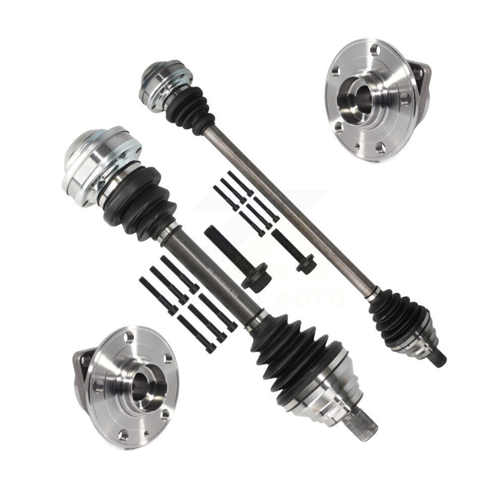 Kugel Front CV Axle Drive Shaft And Complete Wheel Hub Bearing Assembly Kit For 2015-2016 Audi A3 1.8L with GAS engine With 85mm Pilot Diameter - Left Right Side (Driver Passenger) KN7-100931