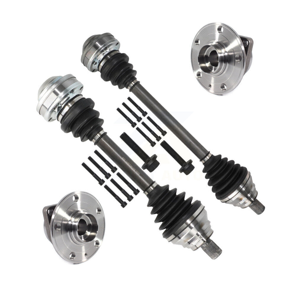 Kugel Front CV Axle Drive Shaft And Complete Wheel Hub Bearing Assembly Kit For Volkswagen Golf R Audi S3 - Left Right Side (Driver Passenger) KN7-100935