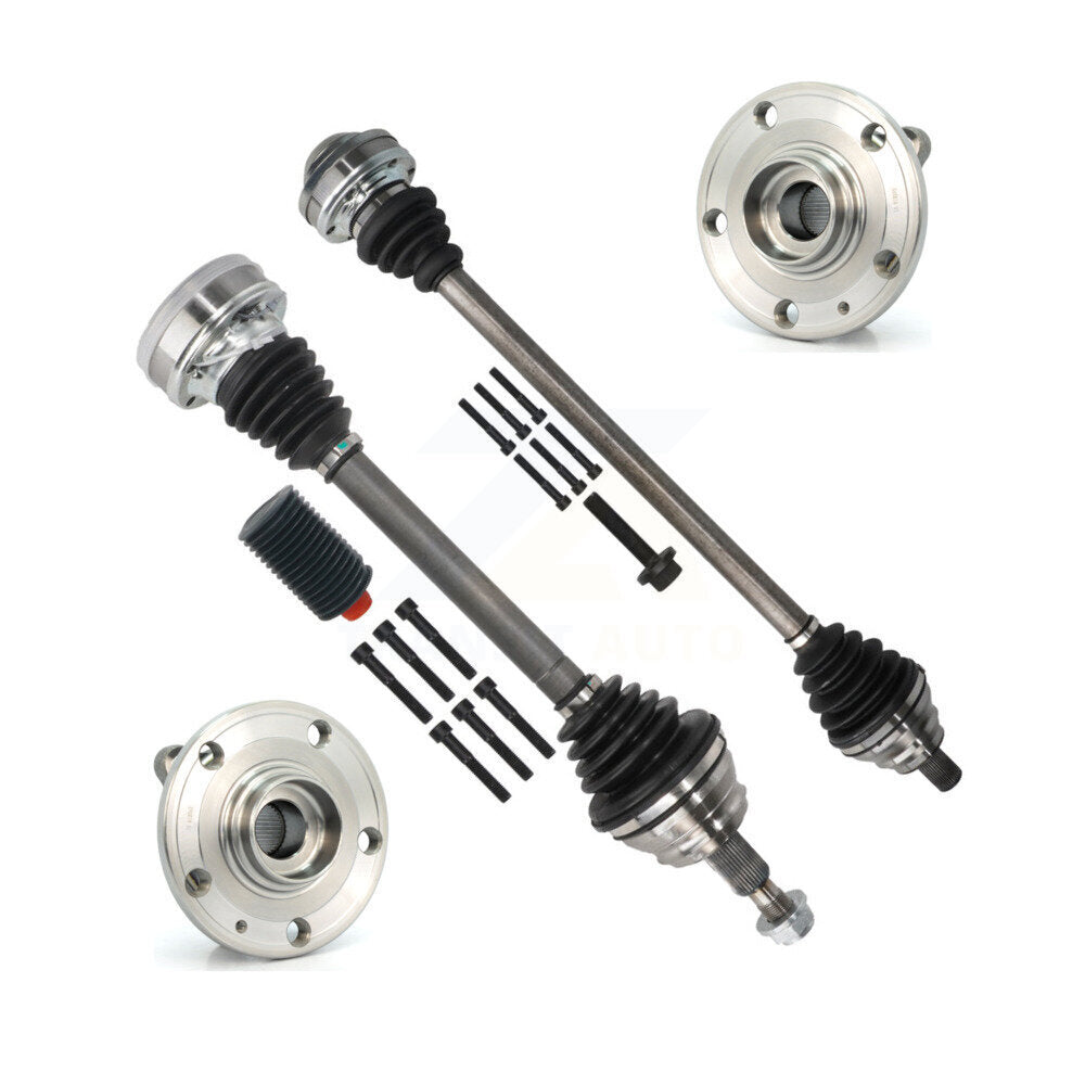 Kugel Front CV Axle Drive Shaft And Complete Wheel Hub Bearing Assembly Kit For Volkswagen Jetta - Left Right Side (Driver Passenger) KN7-100936