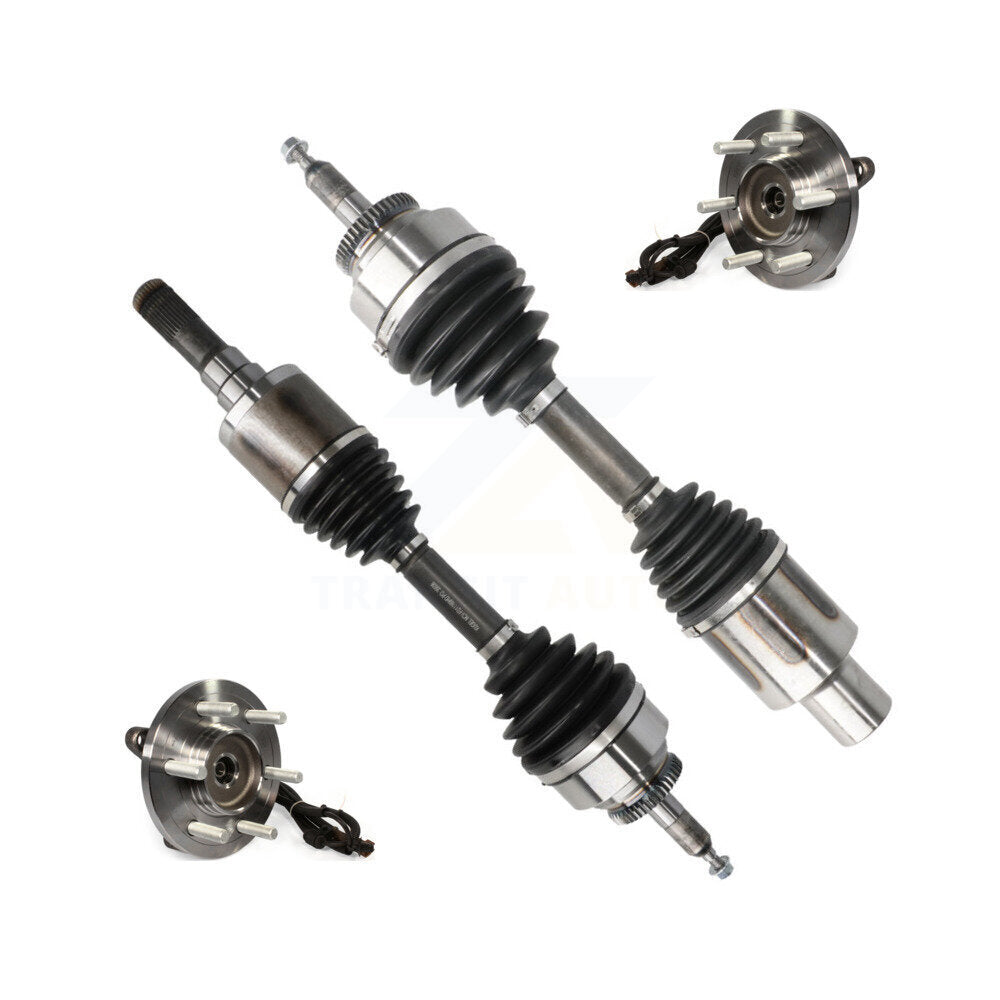 Kugel Front CV Axle Drive Shaft And Complete Wheel Hub Bearing Assembly Kit For Ford F-150 - Left Right Side (Driver Passenger) KN7-100937