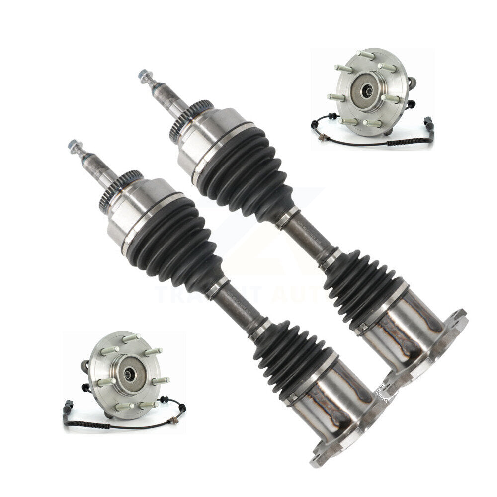 Kugel Front CV Axle Drive Shaft And Complete Wheel Hub Bearing Assembly Kit For Ford F-150 Lincoln Mark LT 4WD - Left Right Side (Driver Passenger) KN7-100941