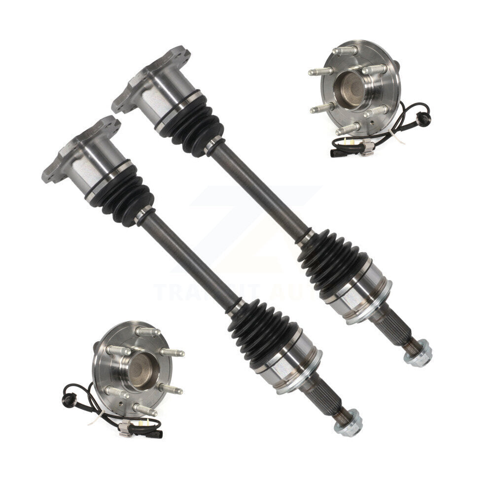 Kugel Front CV Axle Drive Shaft And Complete Wheel Hub Bearing Assembly Kit For 2014-2018 GMC Sierra 1500 Denali with RWD - Left Right Side (Driver Passenger) KN7-100956