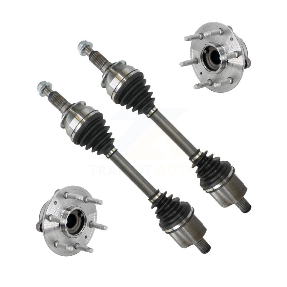 Kugel Front CV Axle Drive Shaft And Complete Wheel Hub Bearing Assembly Kit For GMC Sierra 1500 Denali with Crew Cab Pickup RWD - Left Right Side (Driver Passenger) KN7-100959