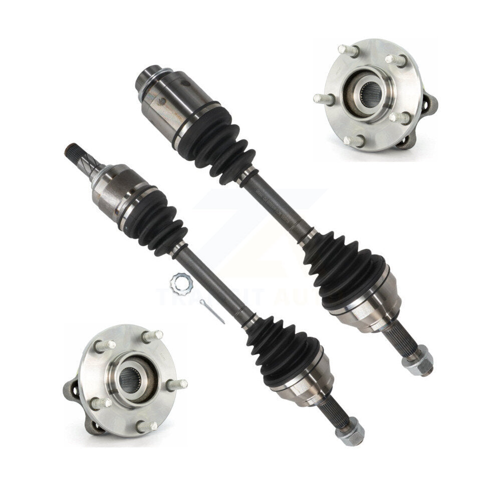 Kugel Front CV Axle Drive Shaft And Complete Wheel Hub Bearing Assembly Kit For 2003-2007 Nissan Murano AWD Primary Design Use w OE Intermediate - Left Right Side (Driver Passenger) KN7-100966
