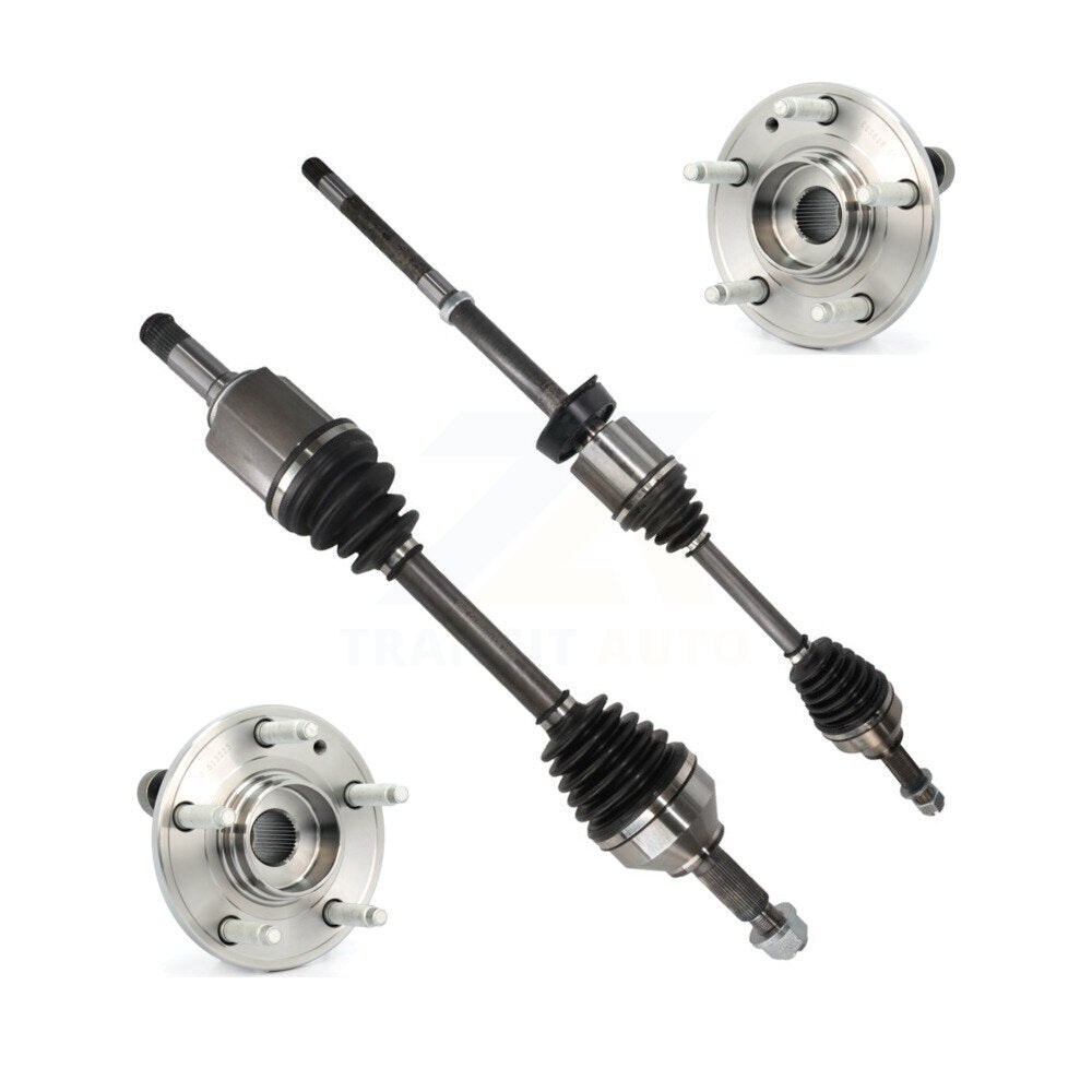 Kugel Front CV Axle Drive Shaft And Complete Wheel Hub Bearing Assembly Kit For 2009 Ford Taurus X Mercury Sable AWD with 3.5L Naturally Aspirated - Left Right Side (Driver Passenger) KN7-100977