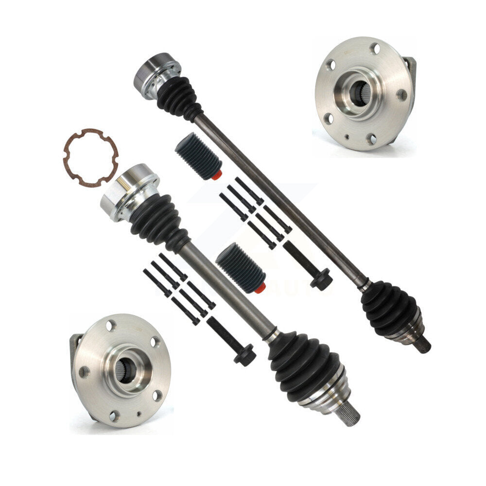 Kugel Front CV Axle Drive Shaft And Complete Wheel Hub Bearing Assembly Kit For Volkswagen Golf SportWagen Alltrack With 80mm Pilot Diameter - Left Right Side (Driver Passenger) KN7-100992