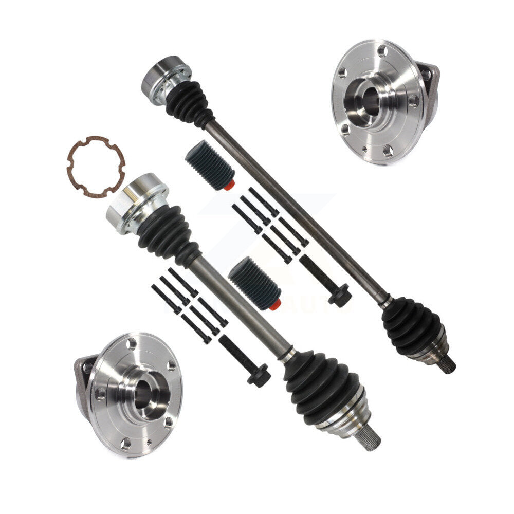 Kugel Front CV Axle Drive Shaft And Complete Wheel Hub Bearing Assembly Kit For Volkswagen Golf Jetta SportWagen Alltrack - Left Right Side (Driver Passenger) KN7-100993