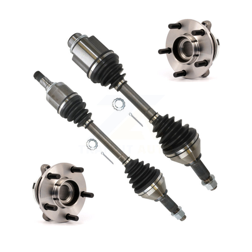 Kugel Front CV Axle Drive Shaft And Complete Wheel Hub Bearing Assembly Kit For 2009-2014 Nissan Murano AWD - Left Right Side (Driver Passenger) KN7-100994