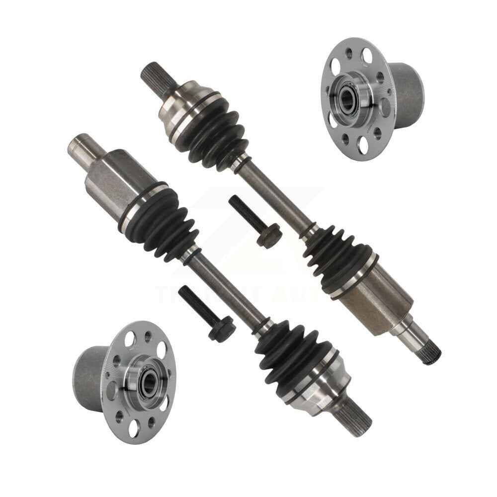 Kugel Front CV Axle Drive Shaft And Complete Wheel Hub Bearing Assembly Kit For 2015-2016 Mercedes-Benz E400 Coupe with RWD 207 Type Primary Design - Left Right Side (Driver Passenger) KN7-100998