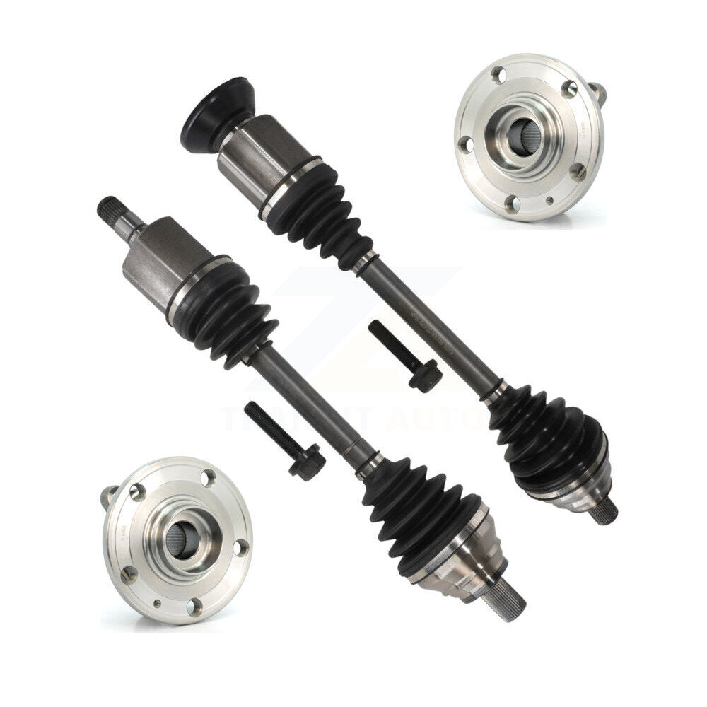 Kugel Front CV Axle Drive Shaft And Complete Wheel Hub Bearing Assembly Kit For Volkswagen Tiguan Audi Q3 Quattro Primary Design - Left Right Side (Driver Passenger) KN7-100999