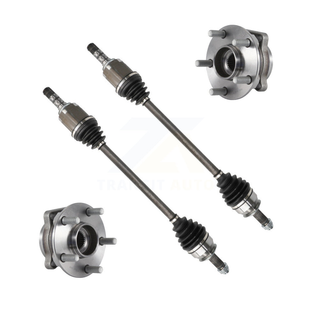 Kugel Front CV Axle Drive Shaft And Complete Wheel Hub Bearing Assembly Kit For Subaru Crosstrek XV - Left Right Side (Driver Passenger) KN7-101002