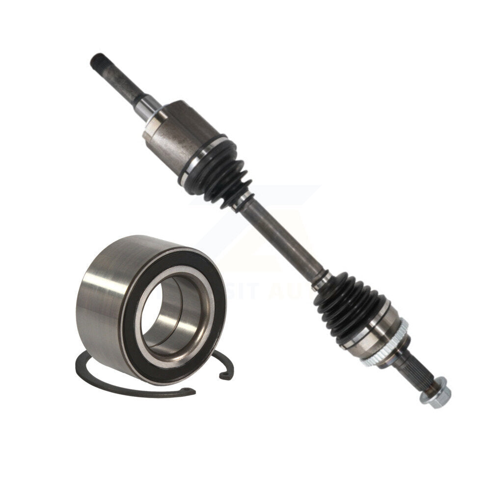 Kugel Front Left (Driver Side) CV Axle Drive Shaft] Complete Assembly And Wheel Bearing Kit For 2012-2014 Ford Edge 2.0L