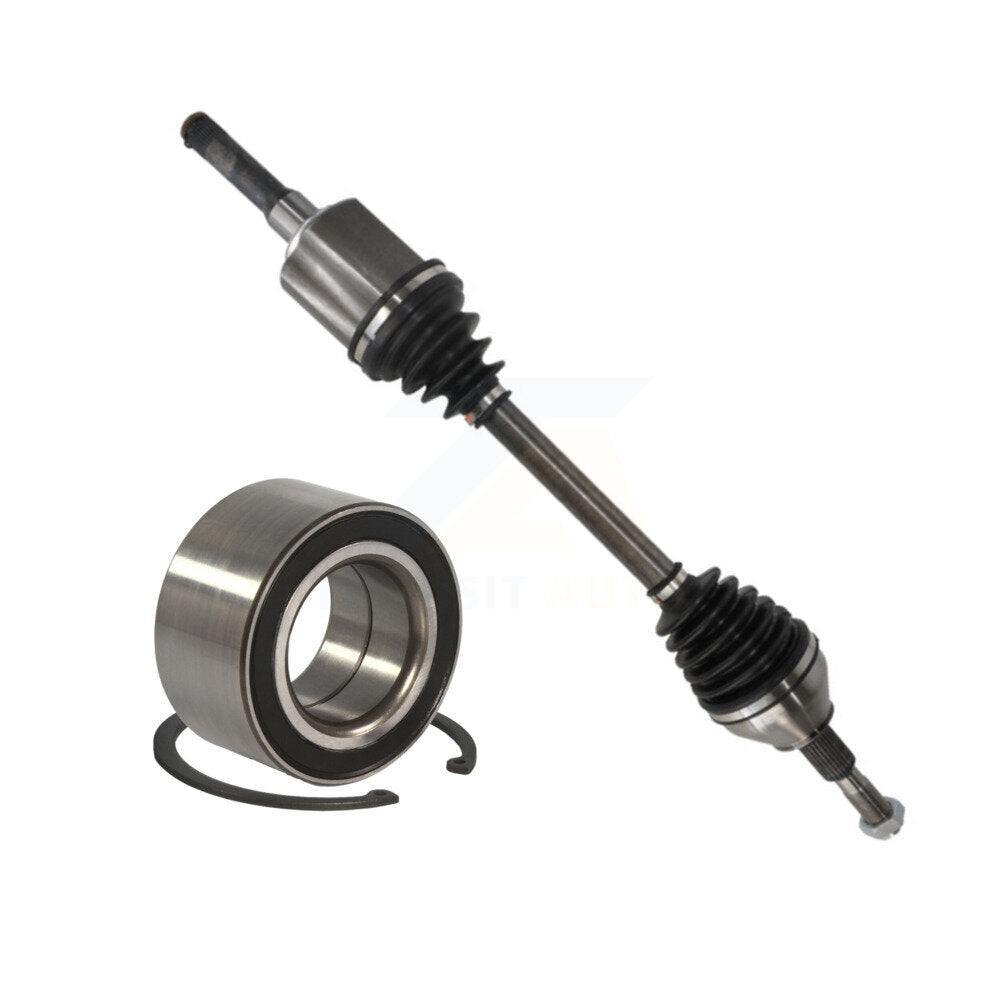 Kugel Front Left (Driver Side) CV Axle Drive Shaft] Complete Assembly And Wheel Bearing Kit For 2015 Ford Edge FWD AWD with 2.0L Turbocharged KN7-101010