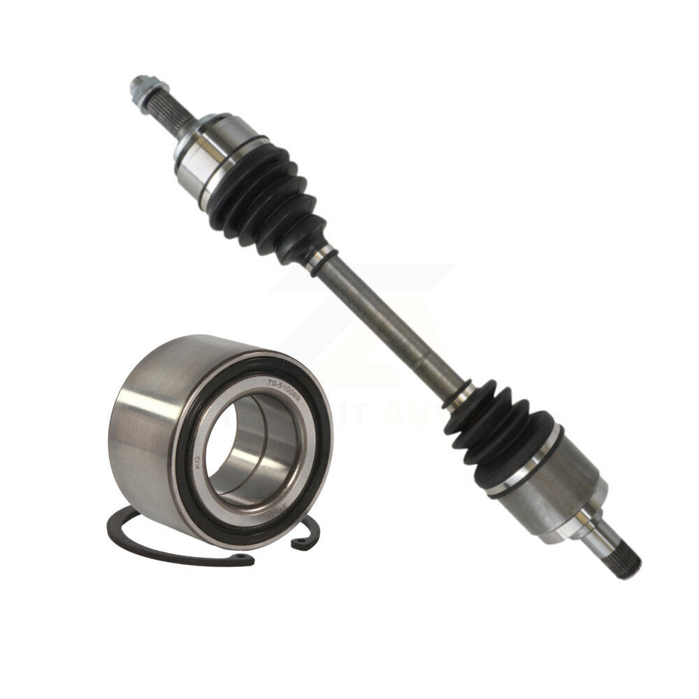 Kugel Front Left (Driver Side) CV Axle Drive Shaft] Complete Assembly And Wheel Bearing Kit For 2012-2015 Honda Civic Sedan with 1.8L Manual transmission KN7-101015