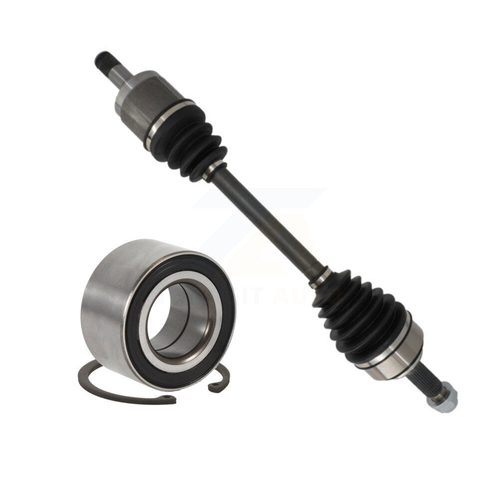 Kugel Front Left (Driver Side) CV Axle Drive Shaft] Complete Assembly And Wheel Bearing Kit For 2004-2008 Acura TSX 2.4L Primary Design KN7-101021