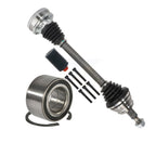 Kugel Front Left (Driver Side) CV Axle Drive Shaft] Complete Assembly And Wheel Bearing Kit For Volkswagen Jetta Beetle Golf KN7-101038
