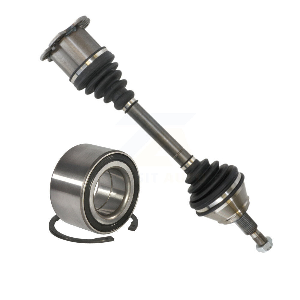 Kugel Front Left (Driver Side) CV Axle Drive Shaft] Complete Assembly And Wheel Bearing Kit For Volkswagen Jetta Golf
