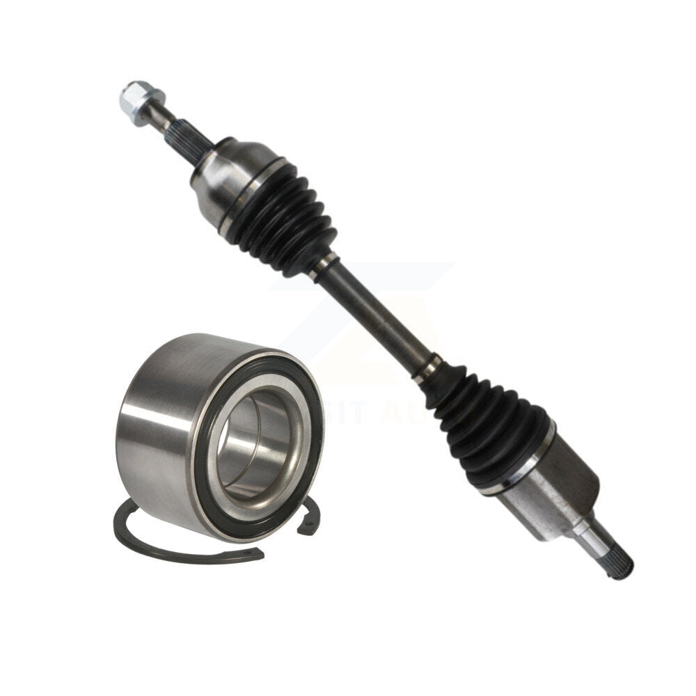 Kugel Front Left (Driver Side) CV Axle Drive Shaft] Complete Assembly And Wheel Bearing Kit For 2012-2018 Ford Focus Electric Primary Design KN7-101080