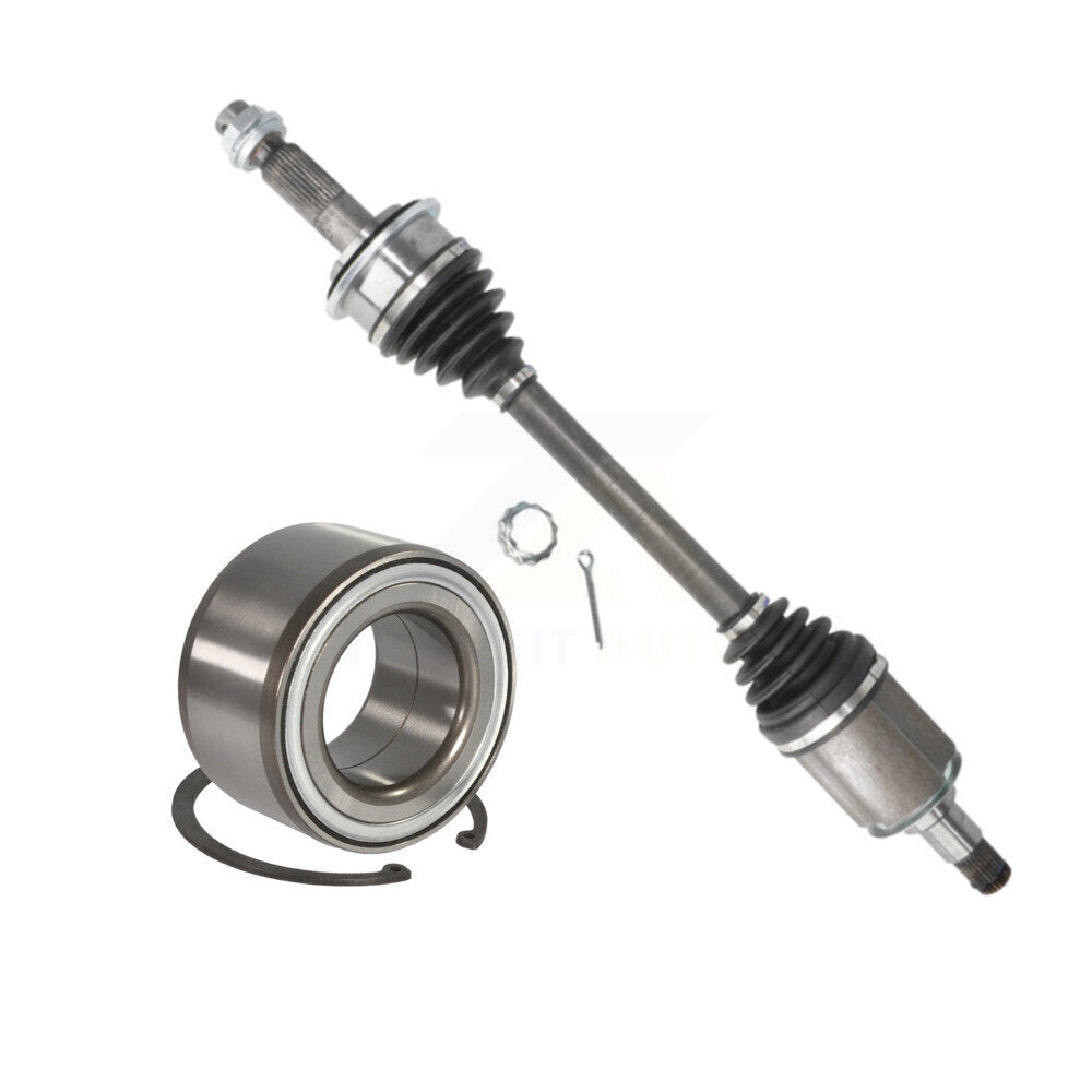 Kugel Front Left (Driver Side) CV Axle Drive Shaft] Complete Assembly And Wheel Bearing Kit For Toyota Tundra Sequoia 4WD KN7-101087