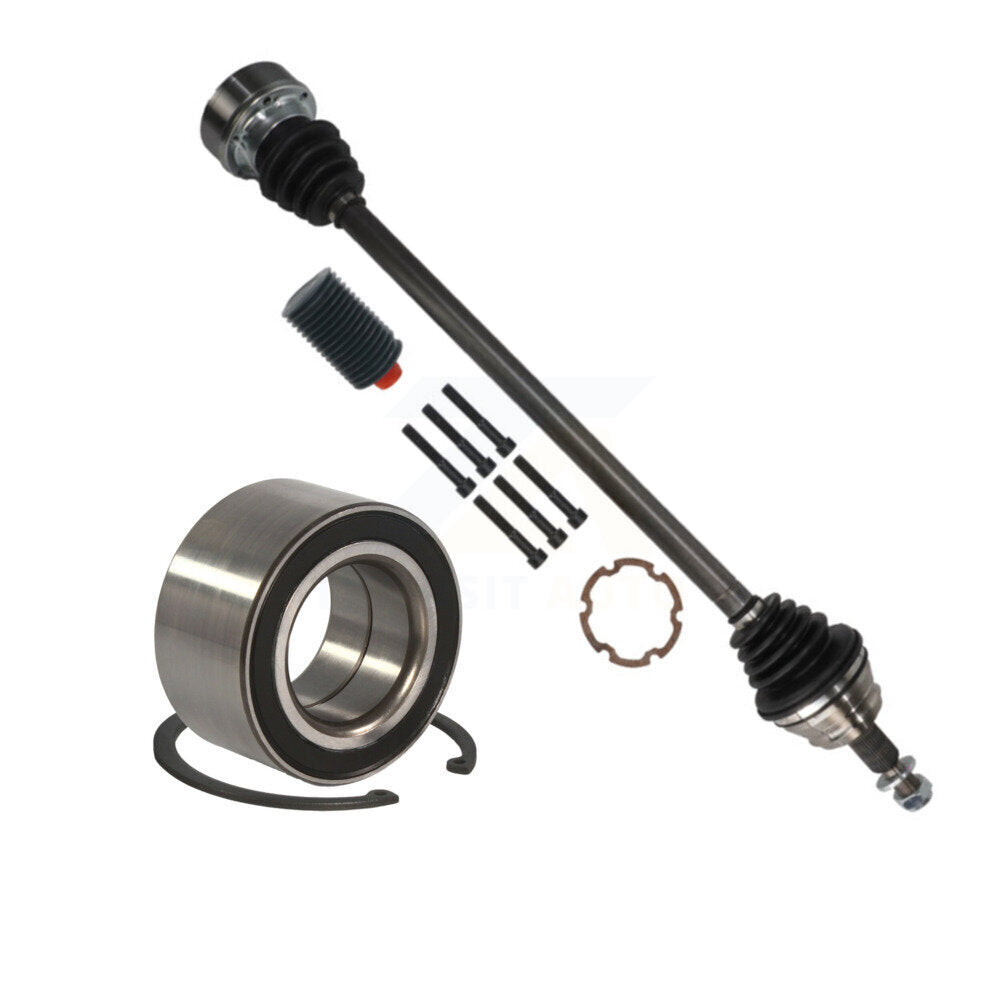 Kugel Front Right (Passenger Side) CV Axle Drive Shaft] Complete Assembly And Wheel Bearing Kit For 1999 Volkswagen Jetta Golf 72mm Outer Diameter KN7-101155