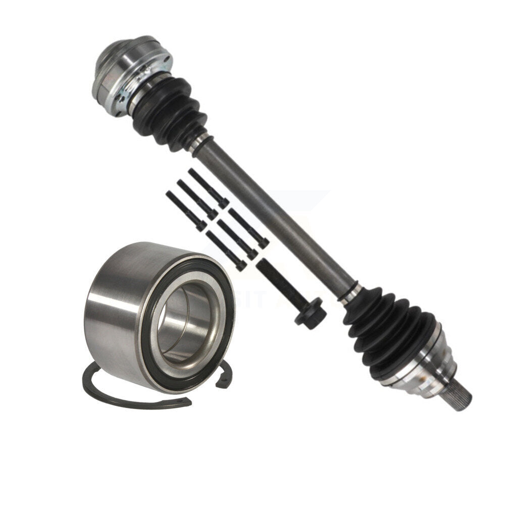 Kugel Front Right (Passenger Side) CV Axle Drive Shaft] Complete Assembly And Wheel Bearing Kit For 2008 Volkswagen Golf