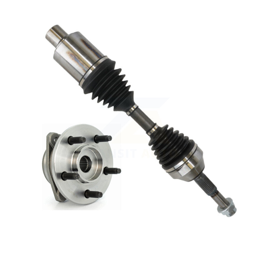 Kugel Front Right (Passenger Side) CV Axle Drive Shaft And Complete Wheel Hub Bearing Assembly Kit For 2002-2005 Jeep