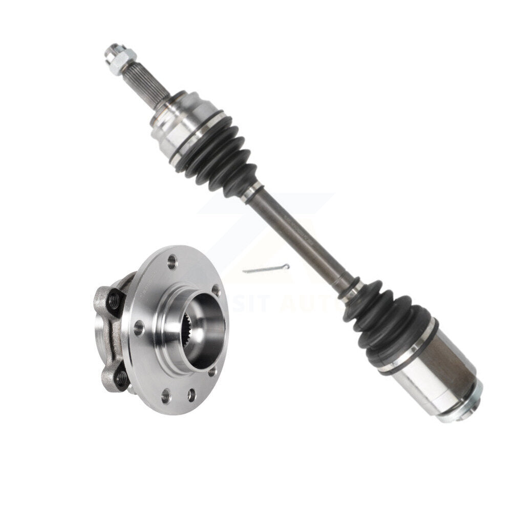 Kugel Front Right (Passenger Side) CV Axle Drive Shaft And Complete Wheel Hub Bearing Assembly Kit For 2017 Jeep Compass MP body code with FWD 2.4L Classic Style Primary Design KN7-101170