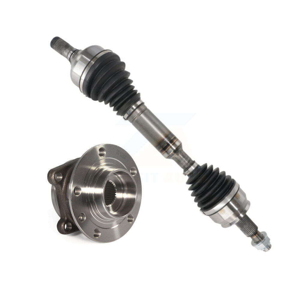 Kugel Front Right (Passenger Side) CV Axle Drive Shaft And Complete Wheel Hub Bearing Assembly Kit For Jeep Cherokee With Off Road Suspension KN7-101174