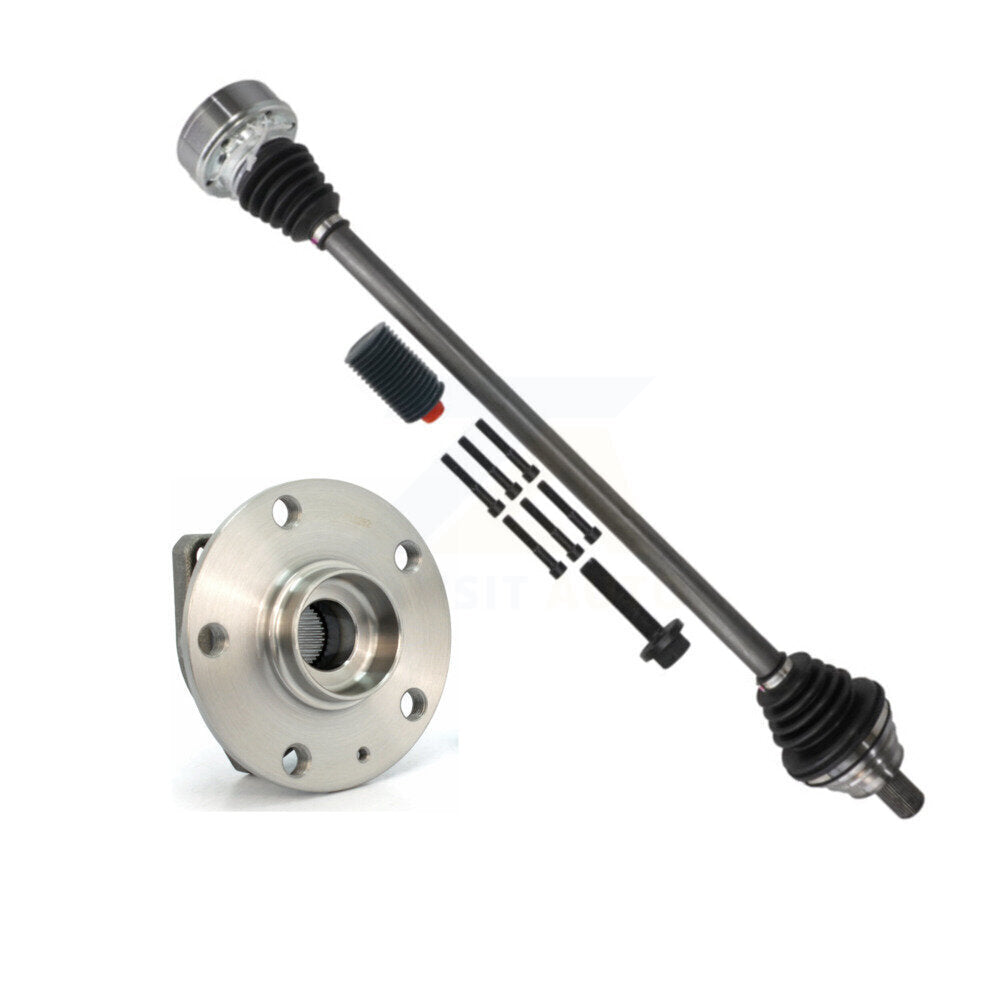Kugel Front Right (Passenger Side) CV Axle Drive Shaft And Complete Wheel Hub Bearing Assembly Kit For Volkswagen Golf