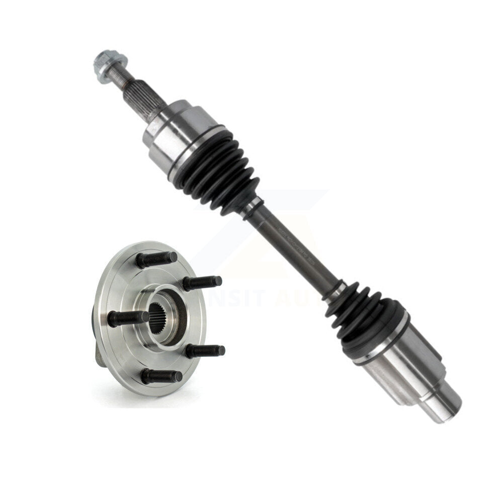Kugel Front Right (Passenger Side) CV Axle Drive Shaft And Complete Wheel Hub Bearing Assembly Kit For 2002-2005 Dodge Ram 1500 4WD with 2-Wheel ABS With 5 Lug Wheels KN7-101211