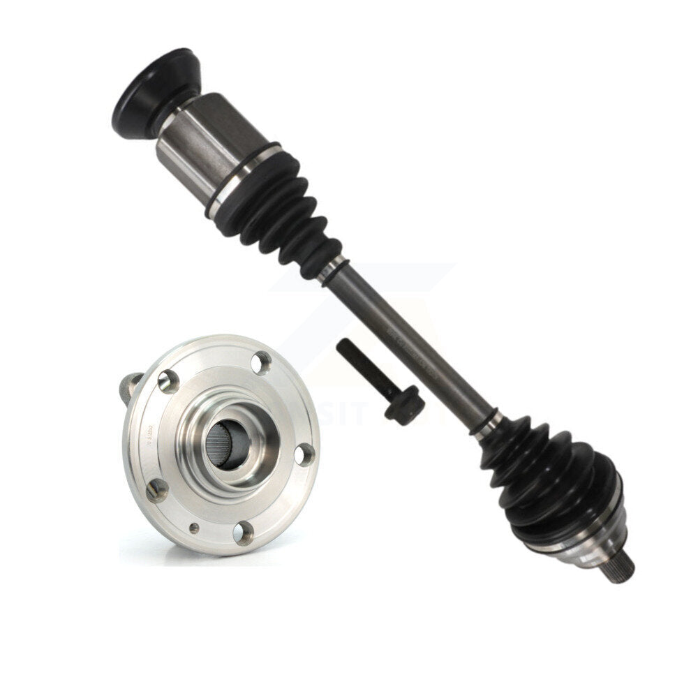 Kugel Front Right (Passenger Side) CV Axle Drive Shaft And Complete Wheel Hub Bearing Assembly Kit For Volkswagen Tiguan Audi Q3 Quattro KN7-101219