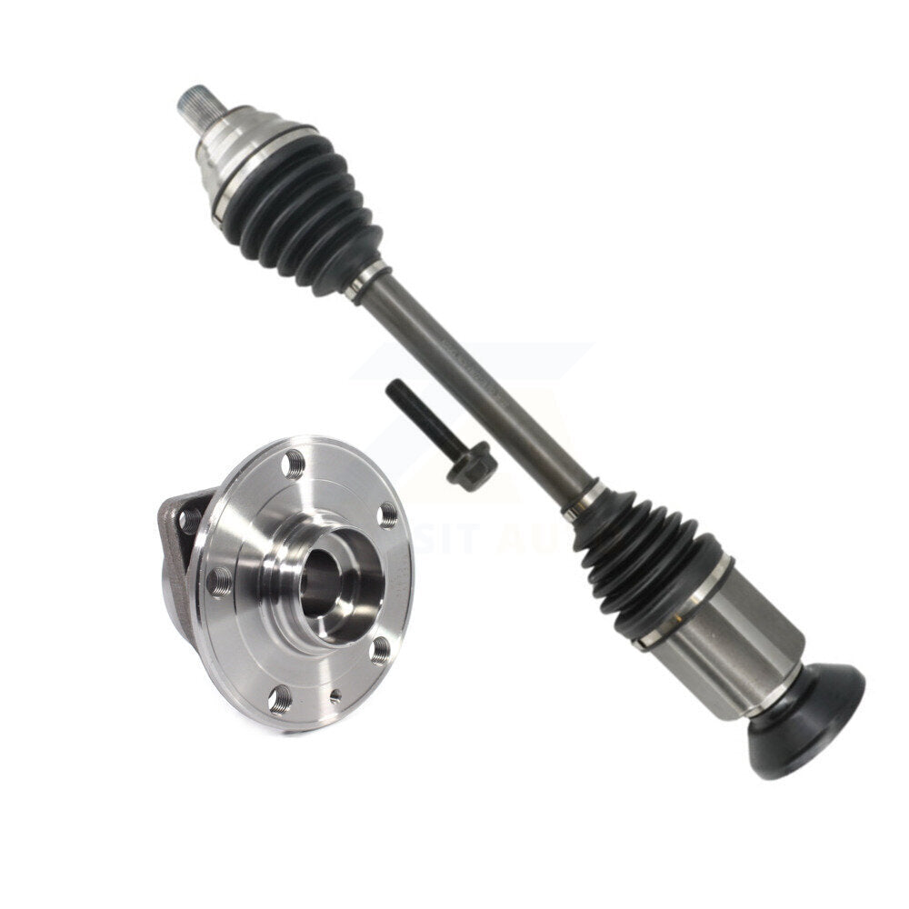 Kugel Front Right (Passenger Side) CV Axle Drive Shaft And Complete Wheel Hub Bearing Assembly Kit For Volkswagen Tiguan Sport Utility with AWD KN7-101221