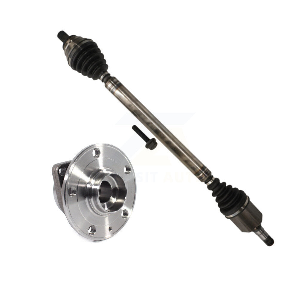 Kugel Front Right (Passenger Side) CV Axle Drive Shaft And Complete Wheel Hub Bearing Assembly Kit For Volkswagen Jetta Golf SportWagen KN7-101224
