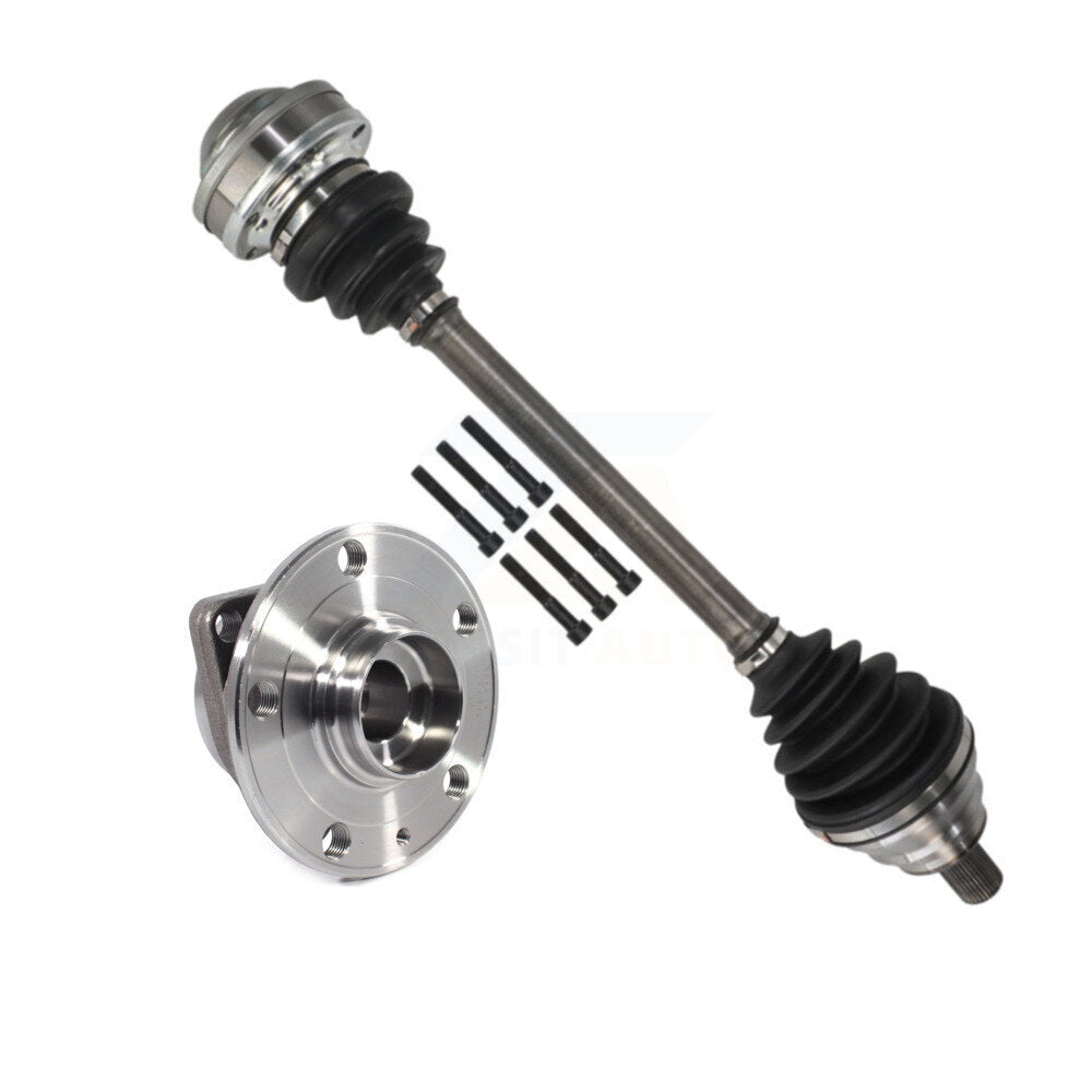 Kugel Front Right (Passenger Side) CV Axle Drive Shaft And Complete Wheel Hub Bearing Assembly Kit For Volkswagen Jetta GTI Golf SportWagen Alltrack KN7-101225