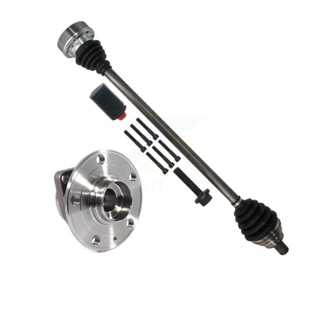 Kugel Front Right (Passenger Side) CV Axle Drive Shaft And Complete Wheel Hub Bearing Assembly Kit For Volkswagen Jetta Golf SportWagen Alltrack KN7-101226