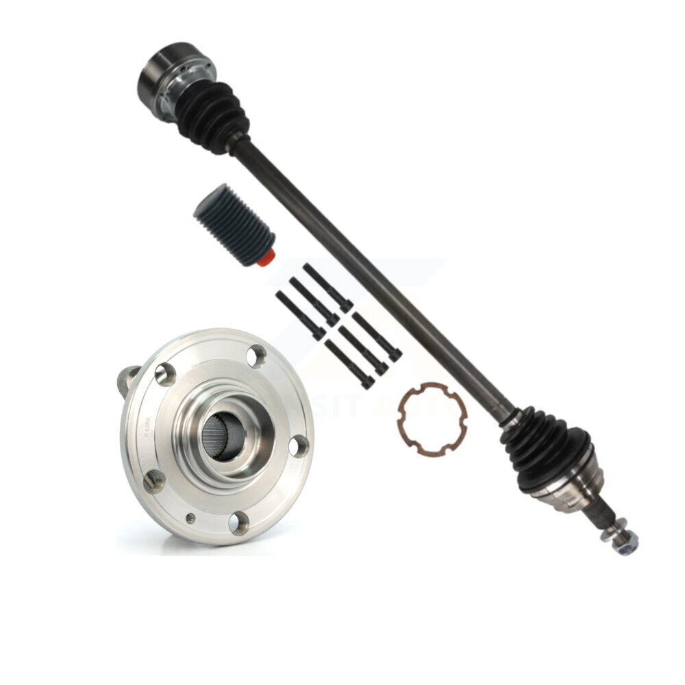 Kugel Front Right (Passenger Side) CV Axle Drive Shaft And Complete Wheel Hub Bearing Assembly Kit For Volkswagen Jetta KN7-101242