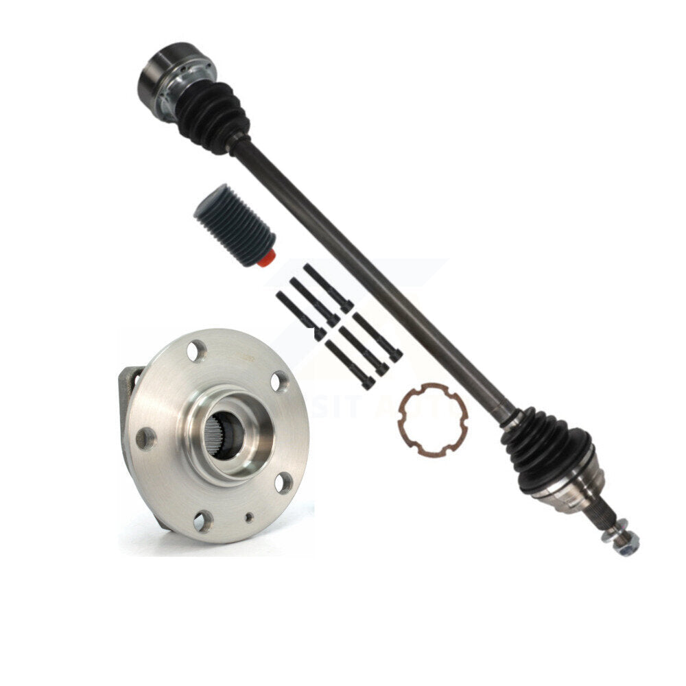 Kugel Front Right (Passenger Side) CV Axle Drive Shaft And Complete Wheel Hub Bearing Assembly Kit For 2007-2010 Volkswagen Golf City Hatchback with FWD 2.0L Manual transmission KN7-101284