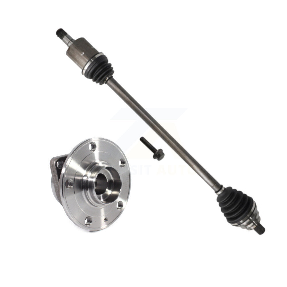 Kugel Front Right (Passenger Side) CV Axle Drive Shaft And Complete Wheel Hub Bearing Assembly Kit For Volkswagen Golf SportWagen With 85mm Pilot Diameter KN7-101291