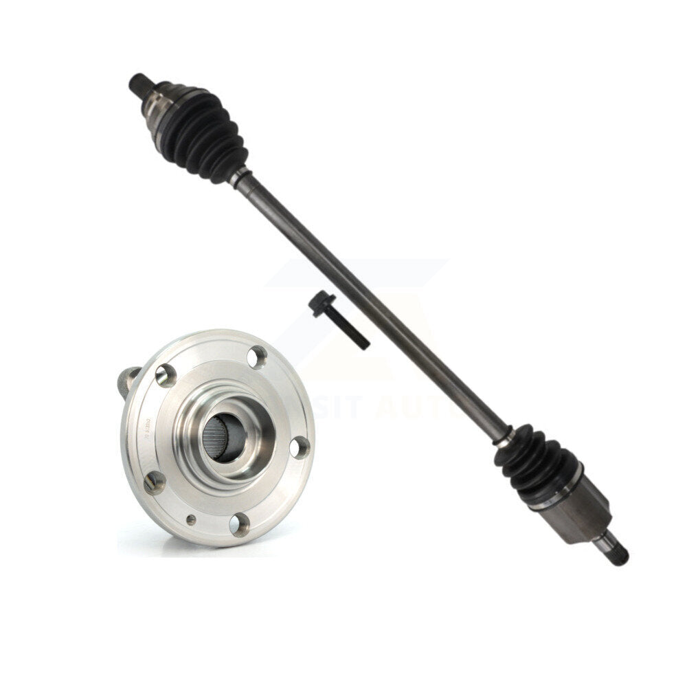 Kugel Front Right (Passenger Side) CV Axle Drive Shaft And Complete Wheel Hub Bearing Assembly Kit For Volkswagen Passat Beetle KN7-101296